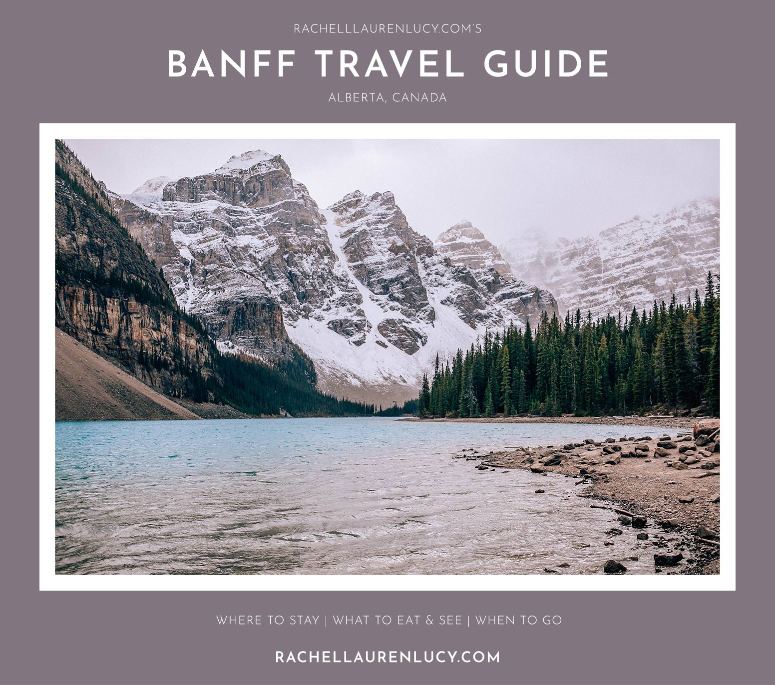 Banff Travel Guide on Rachellaurenlucy.com. Where to stay in Banff, what to do in Banff and where to eat in Banff. Our fall trip to Banff was a dream and we rounded up our favorite Banff lakes and hotels for you. Plus, we tell you when to go to Banff and how to get there!c