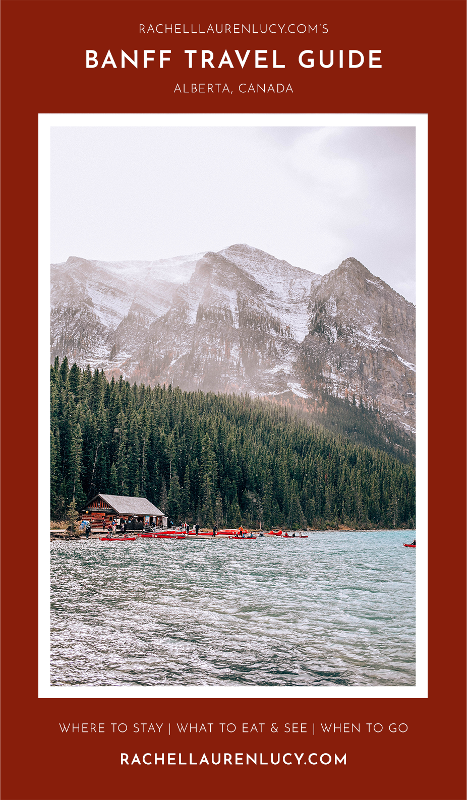 Banff Travel Guide on Rachellaurenlucy.com. Where to stay in Banff, what to do in Banff and where to eat in Banff. Our fall trip to Banff was a dream and we rounded up our favorite Banff lakes and hotels for you. Plus, we tell you when to go to Banff and how to get there!